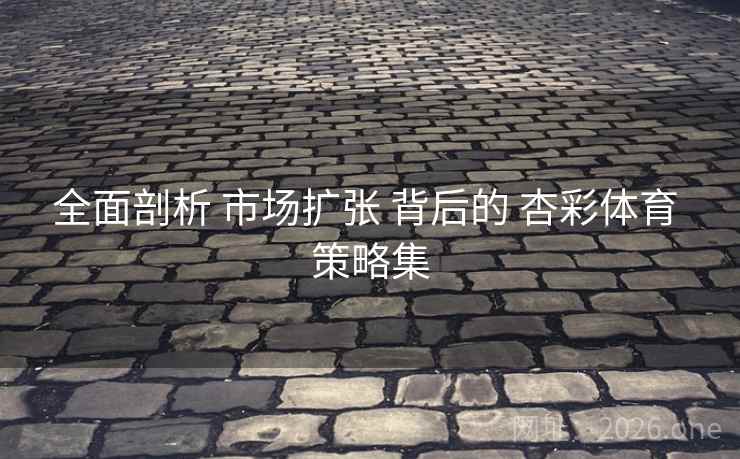 全面剖析 市场扩张 背后的 杏彩体育 策略集