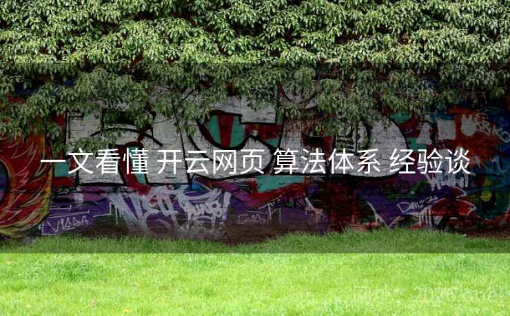 一文看懂 开云网页 算法体系 经验谈 一文看懂 开云网页 算法体系 经验谈