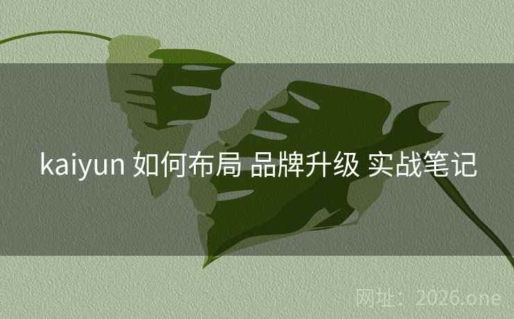 kaiyun 如何布局 品牌升级 实战笔记 kaiyun 如何布局 品牌升级 实战笔记