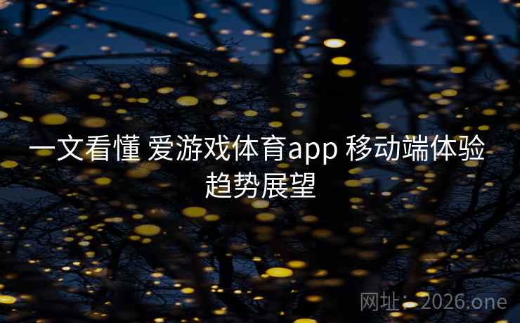 一文看懂 爱游戏体育app 移动端体验 趋势展望